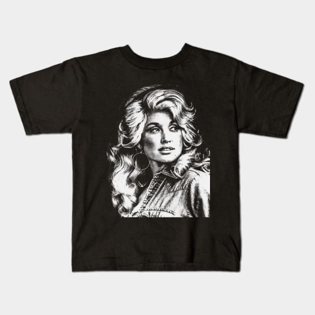 Dolly Parton Kids T-Shirt by Riso Art